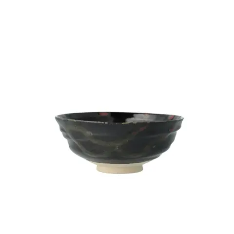 黒釉緑線茶盌