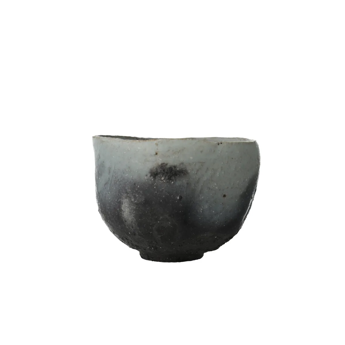 灰釉窯変黒茶盌