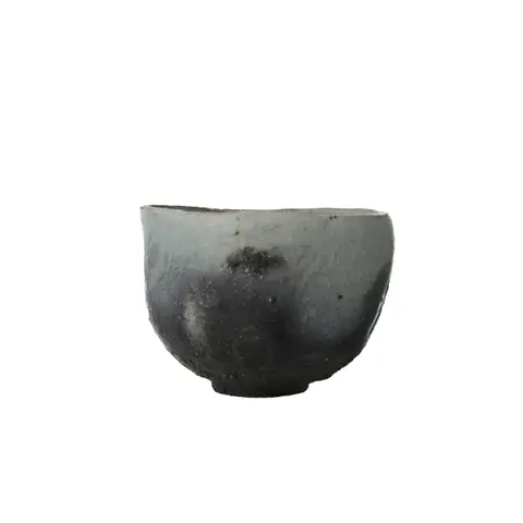 灰釉窯変黒茶盌