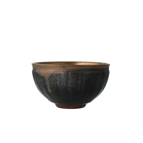 金虹彩釉掛け分け茶碗「輝夜」