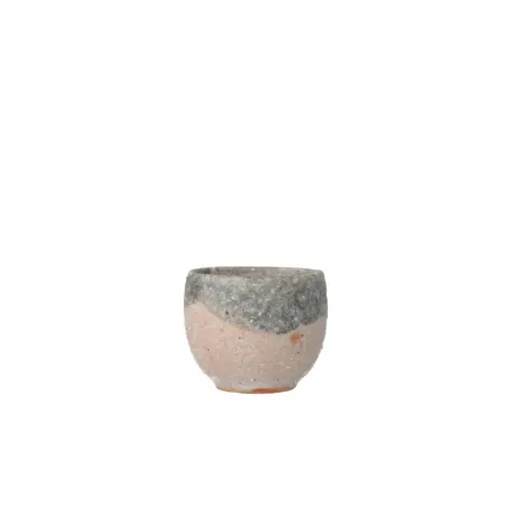 白釉土彩酒盃