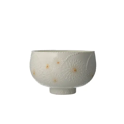 土鋏花茶碗