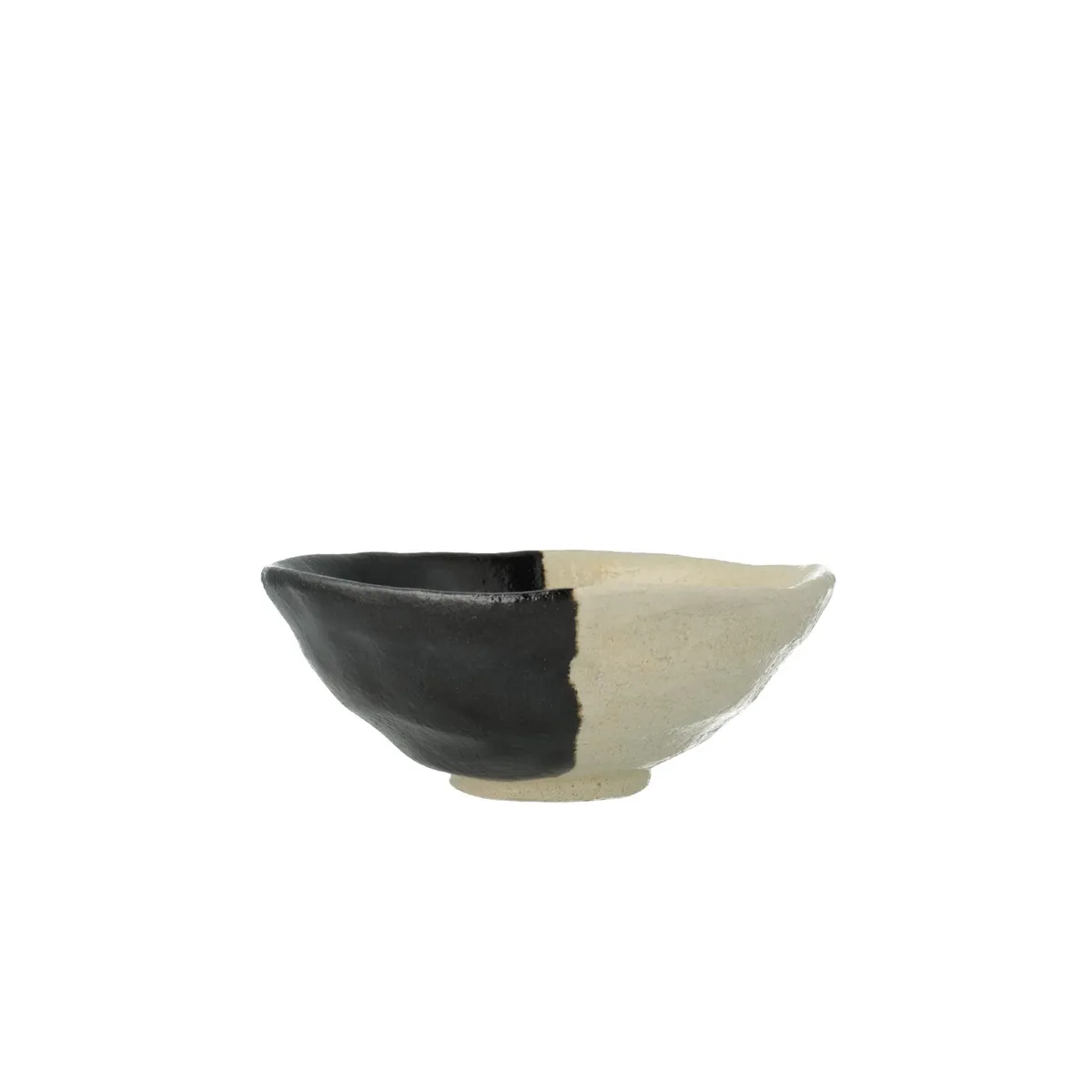 黒楽片身替茶碗