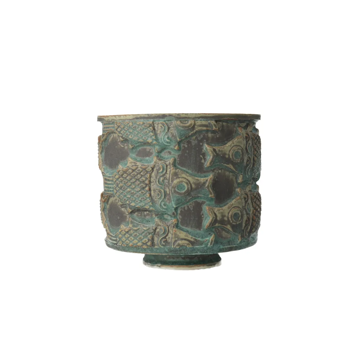青銅釉茶碗