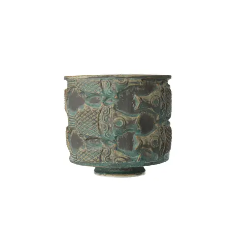 青銅釉茶碗