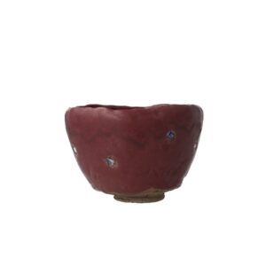 赤織部磁彩茶盌