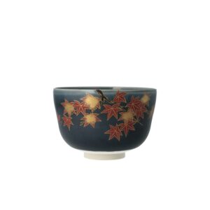 茶碗 瑠璃釉 紅葉